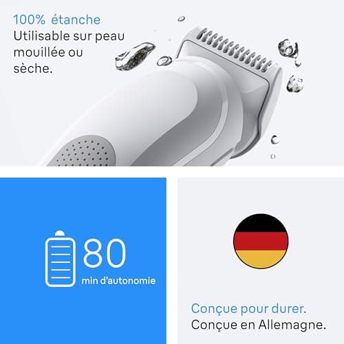 Braun Body Groomer Series 3 Body Groomer + 6 Shaving Tools with SkinGuard Protection, 80 Min Battery Life, Gentle for Sensitive Areas, Shave and Mow, Waterproof, BG3575, Grey - Image 8