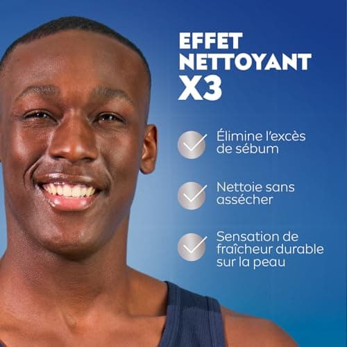 NIVEA MEN - Gel Nettoyant Visage Quotidien - Peau Rafraîchie Instantanément - Hydrocare - XXL - Aloe Vera & Pro-Vitamin B5-3 Effets Nettoyants - Non Desséchant - Élimine l'Excès de Sébum - 150 ml - Image 5