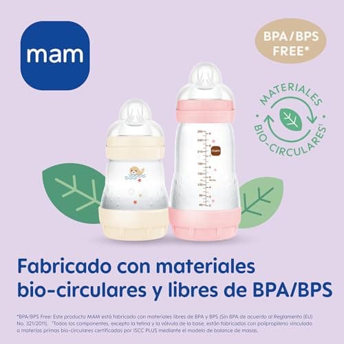 MAM Anti-Colic 260 ml Anti-Colic Bottle with Ventilation Base, Self-Sterilising MAM Bottle with No. 1 Extra Soft Silicone Teat, 2+ Months Lilac - Image 7