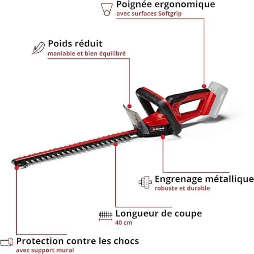 Einhell GC-CH 18/40 Li Solo Power X-Change Cordless Hedge Trimmer (18 V, Cutting Length 40 cm, Teeth Spacing 13 mm) Delivered without Battery or Charger - Image 5