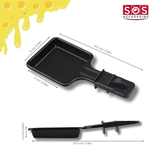 SOS Accessoire Non Stick Raclette Pans | Set of 1 to 12 | Mini Square Squeegee | Compatible with Tefal Raclette | Ergonomic Design and Easy to Clean - Image 3
