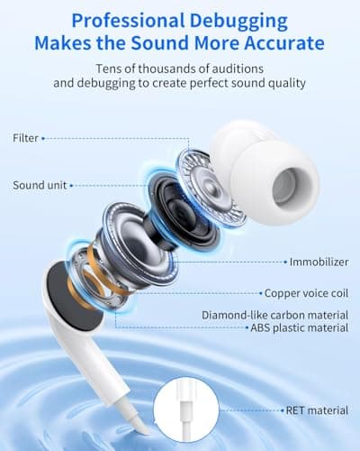 Wired Earphones for iPhone, [MFi Certified] HiFi Stereo Noise Cancelling Headphones, In-Ear Earbuds with Mic and Volume Control for iPhone 14/14 Pro/13/12/11/XR/XS/X/8/7/SE - Image 3