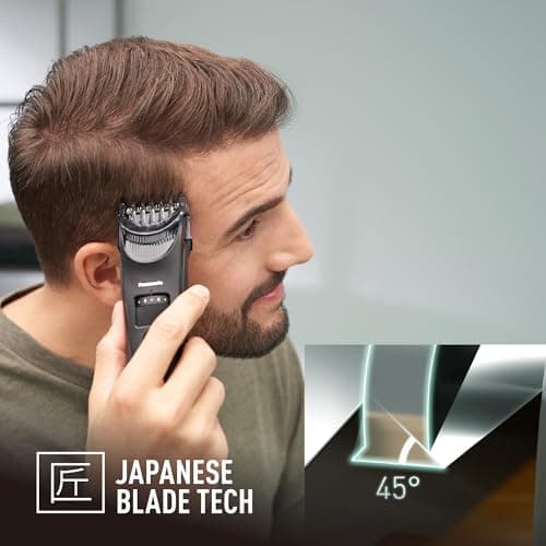 Panasonic ER-SC40-K803 Tondeuse à Cheveux pour Hommes, Portable Sans Fil et Étanche, Lames Supérieures, 20 Longueurs Réglables, 1 Accessoire, Avec ou Sans Fil, Indicateur de Batterie LED, Noir - Image 5