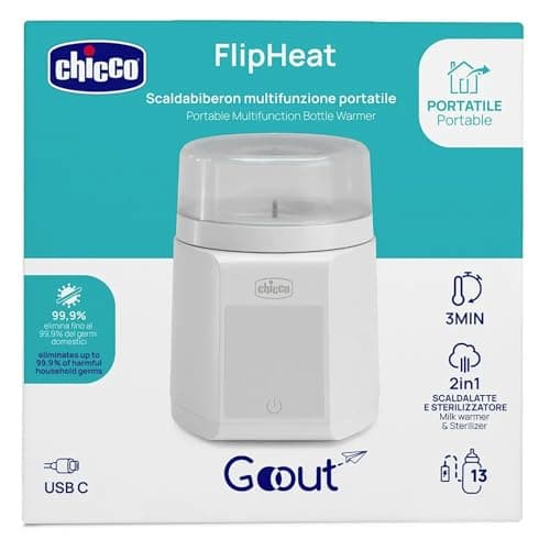Chicco Multifunctional Portable Bottle Warmer with Sterilizer, Self-Sterilizing, Fast Milk Heating and Sterilization, USB-C Battery, 7 Adapters Included Chicco - Image 5
