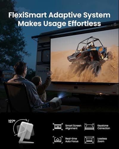 JMGO N1S 4K Mini Video Projector, Triple Laser, 1100 ISO Lumens, Instant Gimbal Autofocus, Google TV, Netflix, 110% BT.2020, HDR10, Audio Dolby 10W, Blu-ray 3D, 200 Inches for Outdoor, Gaming, Party - Image 6