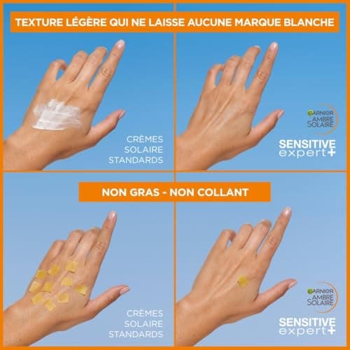GARNIER Ambre Solaire Sensitive Expert+ - Spray Protection Solaire FPS 50+ - Protège des UVA, UVB Et UVA Longs - Résiste à L'eau - Enrichi en Céramides - Tous Types de Peaux - 150 ml - Image 3