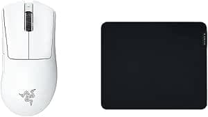 Razer DeathAdder V3 Pro + Gigantus V2 Medium - Soft and Medium Gaming Mouse Pad for Speed and Control & Lightweight Ergonomic Wireless Mouse