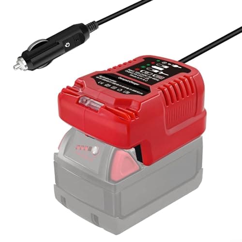 Car Charger Fast Charger for Bosch BAT622 BAT609 Battery Compatible 18V Power for All Batteries, Portable Battery Booster Adapter Input 12/24V, Output 18/21V, 2A (Red) - Image 2
