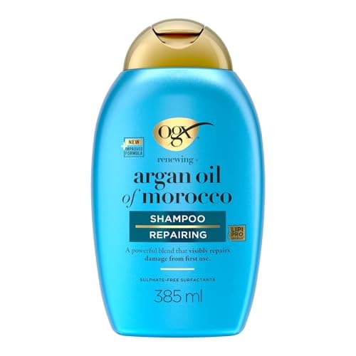 OGX | Shampooing Réparateur Huile d'Argan du Maroc (flacon de 385 ml) – Soin capillaire pour cheveux secs et abîmés – Shampoing sans sulfate - Image 3