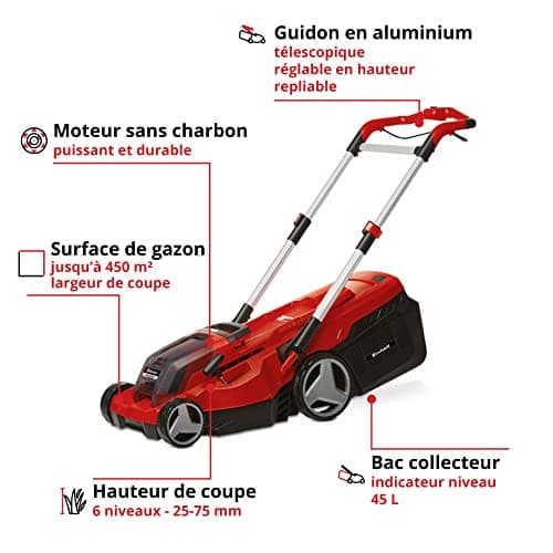 Einhell Professional RASARRO 36/38 Power X-Change Cordless Lawnmower (36V, 6-Position Cutting Height, Mulching, Carbon Free Motor) Comes with 2 x 4.0Ah Batteries and Fast Charger - Image 4