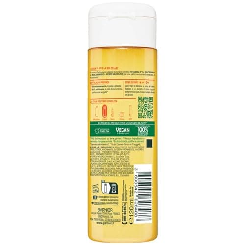 Garnier Vitamine C éclaircissante pour tous les types de peau, hydratation intense et lumineuse, peau rayonnante et uniforme, avec vitamine C et acide salicylique, Garnier Skinactive 120 ml - Image 5