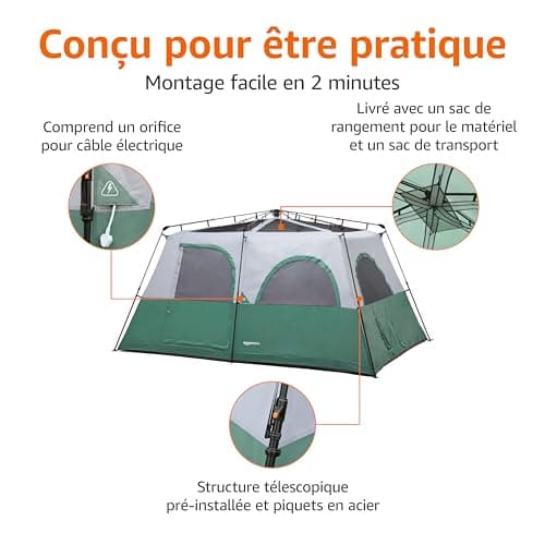 Amazon Basics Instant Camping Tent with Double Roof and Carry Bag - Image 4