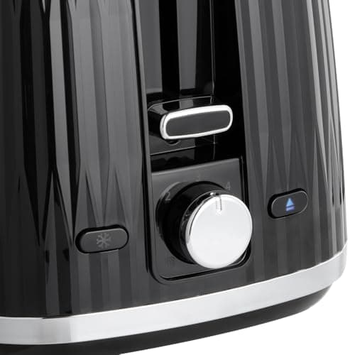 Russell Hobbs Grille-pain 2 fentes larges (6 niveaux de brunissage, surélévation, dégivrage, réchauffe-viennoiseries, arrêt automatique, ramasse-miettes amovible, design texturé noir) Eden 27371-56 - Image 4