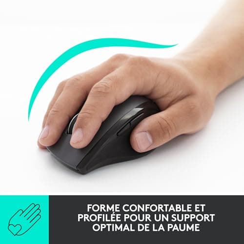 Logitech M705 Marathon Wireless Mouse, 2.4GHz Unifying USB Receiver, 1000 DPI, 5 Programmable Buttons, 3 Year Battery, Compatible with PC, Mac, Laptop, Chromebook – Grey - Image 3