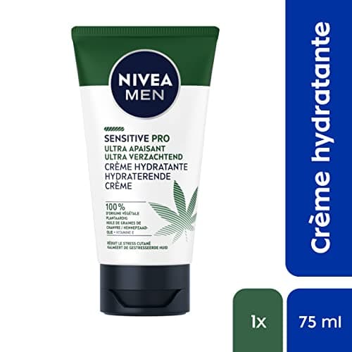 NIVEA MEN Crème hydratante visage ultra-apaisante Sensitive Pro (1 x 75 ml), Crème visage hydratante à l’Huile de Chanvre Bio, Soin homme apaisant à la formule vegan - Image 4
