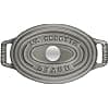 STAUB Enamelled Cast Iron Mini Casserole Dish with Lid, Suitable for All Heat Sources Including Induction, Oval, 11 cm, 0.25 L, 1 kg, Graphite Grey - Image 3