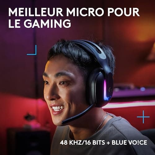 Logitech G G522 LIGHTSPEED Wireless Gaming Headset, LIGHTSYNC RGB, Full Mic Bandwidth & Advanced Synchronized Audio, Triple Connectivity - LIGHTSPEED, Bluetooth, USB-A to USB-C for PC - Black - Image 5