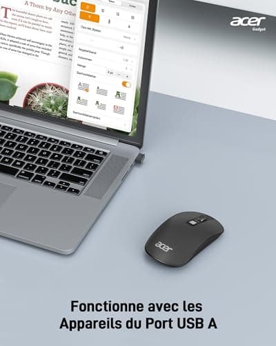 acer Wireless Mouse, 2.4GHz Optical Mouse with 4 Programmable Buttons 1600 DPI Ambidextrous and Ergonomic, Connection or Receiver USB Multi Devices for PC/Computer/Phone/Tablet - Image 7