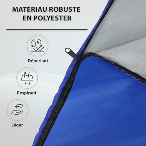 ALPIDEX Sarcophagus Sleeping Bag 4 Seasons 225 x 80 cm Compact Lightweight Camping Trekking - Image 4