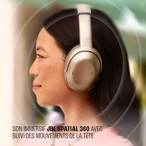 JBL Tour One M3, Casque Bluetooth sans Fil Supra-auriculaire, réduction adaptative du Bruit, 70 h d’autonomie, Confort Optimal, Son JBL Spatial 360, Suivi des mouvements, Compatible USB-C, Bleu - Image 6