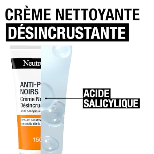 Neutrogena – Crème Nettoyante Désincrustante Anti-Points Noirs (tube de 150 ml) – Nettoyant pour le visage à l'acide salicylique (2%) - Image 8