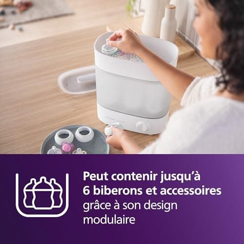 Philips Avent Steriliser Gift Set - Electric Steam Sterilizer with Bottle and Nipple Brush, Easy Cleaning and Sterilization of Bottles, Breast Pumps, SCF291/30 - Image 6