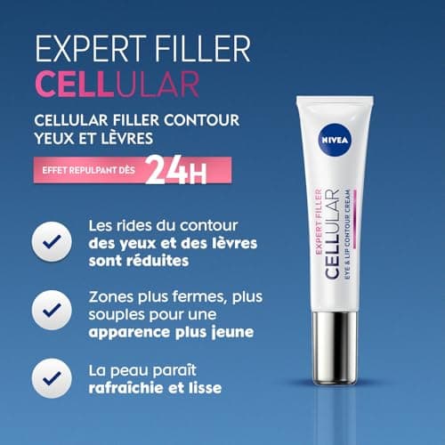 NIVEA Cellular Expert Lift - Soin Contour Des Yeux & Lèvres - Anti-Age - Repulpe, Raffermit, Hydrate & Réduit Les Rides - Acide Hyaluronique & Acide Folique - Tous Types De Peaux - 15 ml - Image 4