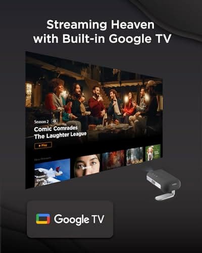 ViewSonic M1 Max Portable Smart LED Projector, Full HD 1080P, Google TV, 360° Projection, 200 ANSI Lumens, Built-in Battery with 2 Hours Playtime, Auto Focus, Keystone H/V - Image 4