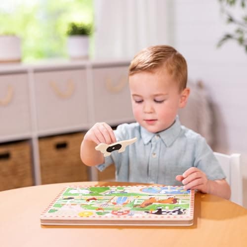 Melissa & Doug - 8-Piece Farm Sound Puzzle - Old Macdonald - Children's Puzzle - Wooden Toy - Learning Game - Educational Development and Creative Toy - Gift for Children 2 Years and Above - Image 7