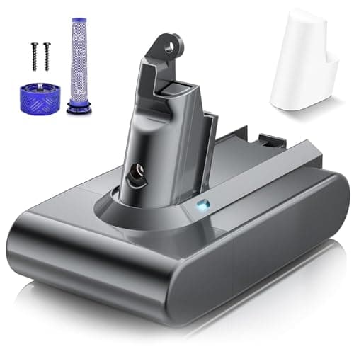 Battery for Dyson V6, Powtree 6000mAh Replacement for Dyson Battery DC58 DC62 Animal Absolute Motorhead Fluffy DC59 DC61 DC72 DC74 SV03 SV04 SV05 SV06 SV07 SV09 Vacuum Cleaners (2 Filter + 2 Screws) - Image 2