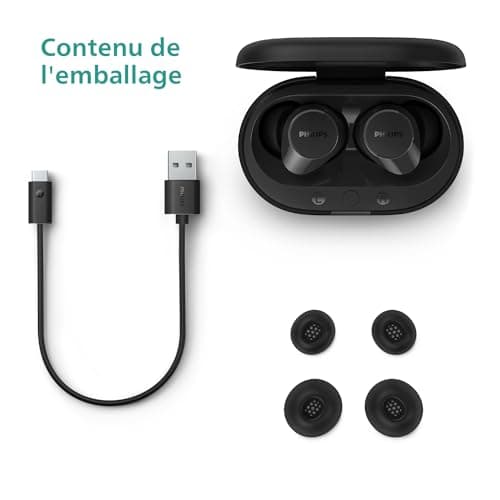 Philips TAT1209BK True Wireless in Ear Bluetooth Headphones - Small Buds. Great Value Natural Sound. Dynamic Bass, Pocket-Sized Charging Case, Clear Calls - Black - Image 5