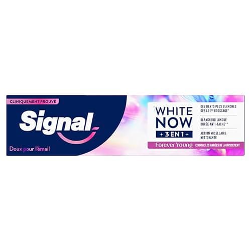 Signal White Now - Dentifrice 3 en 1 - Forever Young -Corrige le jaunissement et l’apparence de vos dents - Blancheur Longue Durée Anti-Tache - 96% d'ingrédients d'origine naturelle - 75ml - Image 4