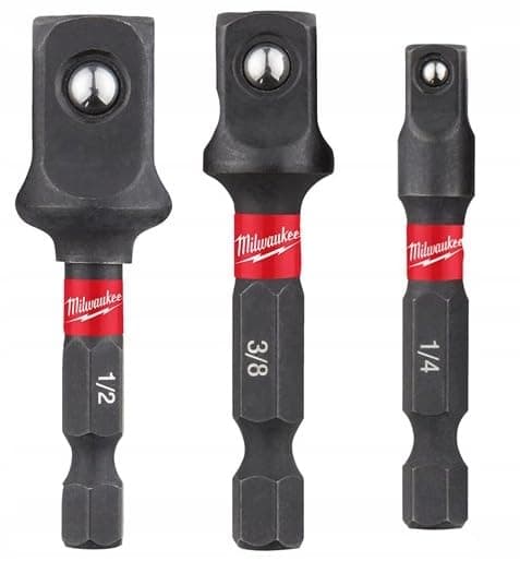 SHOCKWAVE IMPACT DUTY MILWAUKEE 4932479228 SET OF 3 ADAPTERS, BLACK - Image 8
