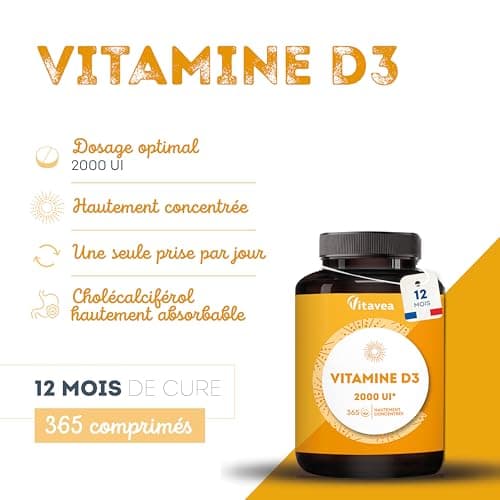 Vitamin D3-2000 IU - Natural defenses, immunity - High dosage - 1 year - Made in France Vitavea - Image 4