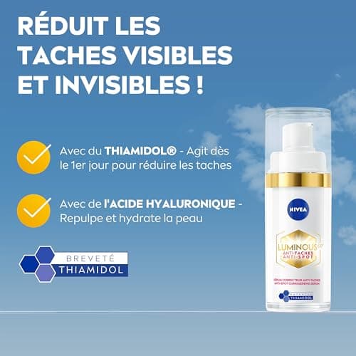 NIVEA Luminous 630 Sérum Correcteur (1 x 30 ml), soin visage anti taches pigmentaires au Thiamidol & Acide Hyaluronique, soin femme anti taches, crème hydratante visage - Image 4