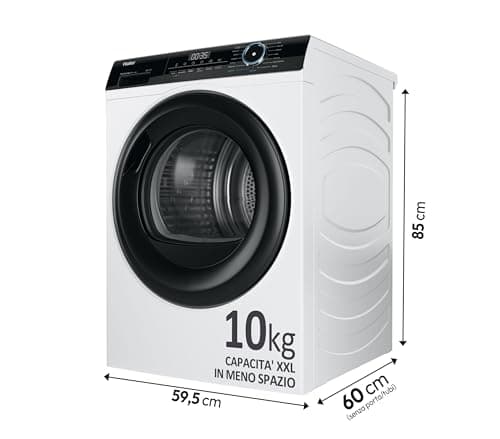 Haier I-Pro HD100-A2939-IT Series 3 10 kg Heat Pump Free Installation, Class A++, Programmable Start, with 3-in-1 Filter System, 59.4 x 66.5 x 84.5 cm, White - Image 5