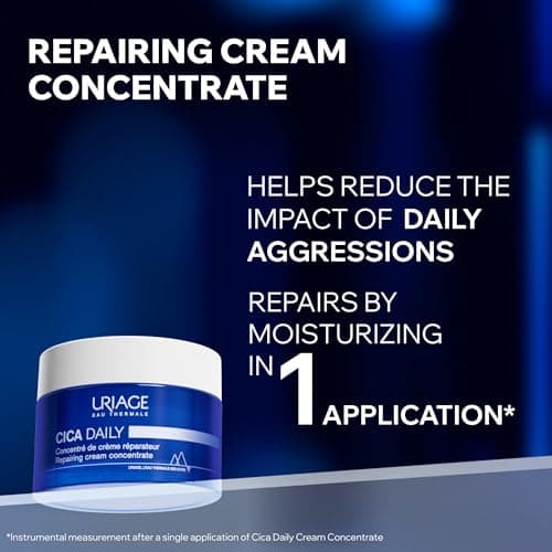 Uriage Cica-Daily Crème Réparatrice - Centella Asiatica, Acide Hyaluronique & à la Vitamine B5 - Répare & Hydrate en 1 Application - Sans Parfum - 96% d'Ingrédients d'Origine Naturelle - 50 ml - Image 4