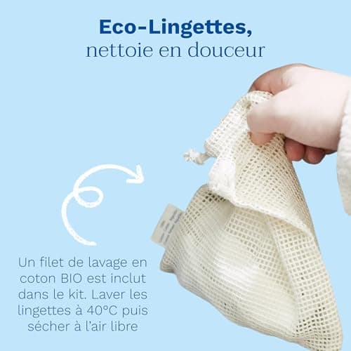 Mustela GOTS 100% Cotton Reusable Wipes for Changing Body and Makeup, Baby and Family - Clean Skin and Absorb Dirt, Suitable for Sensitive Skin (10 Pcs) - Image 7