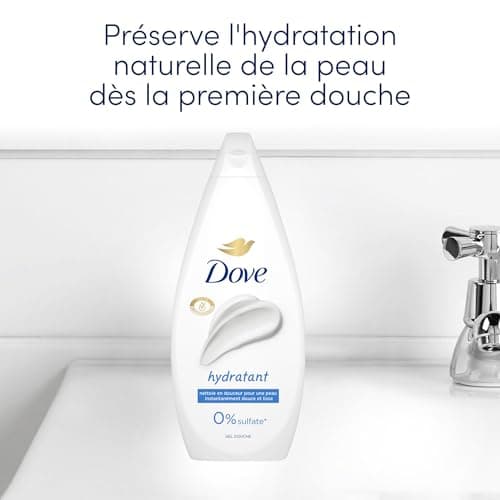 DOVE - Gel Douche - Essentiel Hydratant - Nettoie en douceur et adoucit la peau - Testé dermatologiquement - 0% Sulfate- 720 ml - Image 8