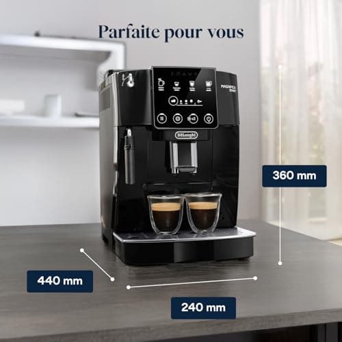 De’Longhi Magnifica Start - Perfetto Machine à Café Automatique avec Mousseur à Lait Manuel, 4 Boissons en une Seule Touche pour Espresso et Cappuccino, Commandes Soft Touch, Noir (ECAM222.20.B) - Image 8