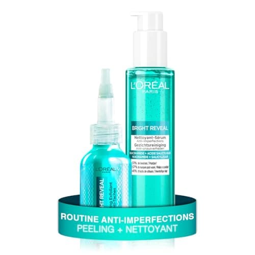 L’Oréal Paris - Routine Anti-Imperfections Nettoyant + Peeling Exfoliant - Acide Salicylique, [AHA + BHA + PHA] & Niacinamide - Lisse & Uniformise le Teint - Pour Tous Types de Peau - Bright Reveal - Image 2