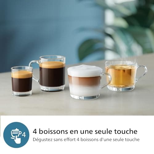 Philips Expresso broyeur Série 2300-4 Boissons, Écran tactile coloré, Carafe LatteGo, SilentBrew, Broyeur 100% Céramique, Machine à café à grain Blanc Chromé (EP2333/40) - Image 5