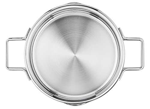 Tefal Nordica H8524635 Stewing Pot 24 cm (5 L) Stainless Steel with Glass Lid, Heat Distribution Base, Pouring Spout, Easy Draining, Suitable for All Heat Sources Including Induction - Image 4