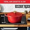 TEFAL E2544604 Air Casserole Dish Light 24 cm Cast Aluminium Red, Suitable for All Heat Sources Including Induction - Image 4