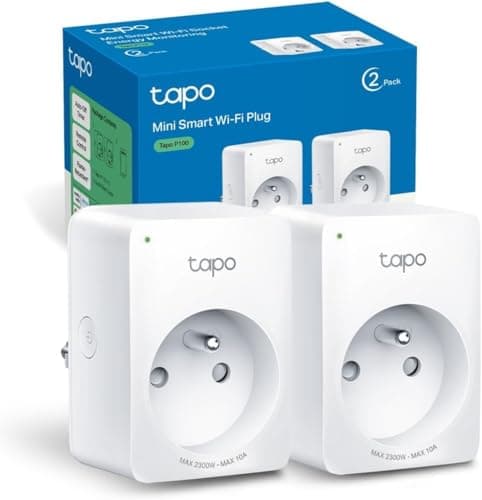 Tapo Prise Connectée WiFi, Prise Intelligente compatible avec Alexa et Google Home, 10A Type E, Contrôler le radiateur, la cafetière, la lampe à distance, aucun hub requis, Tapo P100(FR) 2 Pack - Image 3