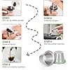RECAPS Reusable Coffee Capsule, Refillable and Reusable Capsule Compatible with Nespresso Originaline BUT NOT ALL (3 Pods +120 Lids +1 Press +1 Spoon) - Image 7
