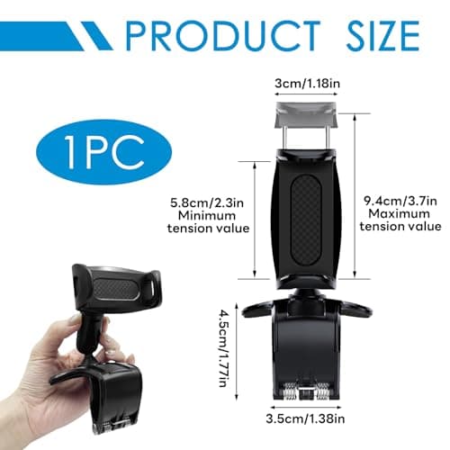 360° Adjustable Car Phone Holder, Car Mobile Phone Bases, 4 to 7 Inch Smartphone Car Holder, Car Phone Holder for Dashboard GPS Car Holder - Image 6