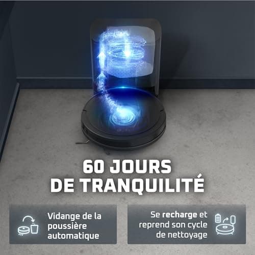 Rowenta X-PLORER Serie85+, Aspirateur robot laveur, 6000Pa, Détection laser 360°, Vidage automatique de la poussière, RR87D5FE, Noir - Image 9