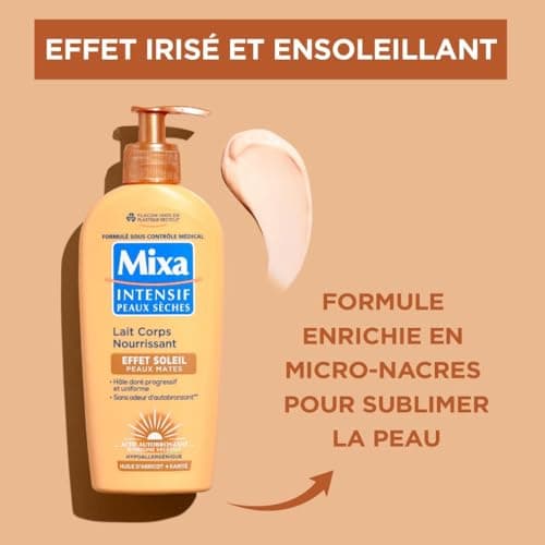 Mixa Intensive Dry Skin - Nourishing Body Lotion Sun Effect - Self-Tanning - Progressive and Uniform Natural Golden Tan - Matte Skin - Hypoallergenic - Pack of 2, 250 ml - Image 6