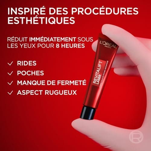 L'Oréal Paris Anti-Aging Eye Contour Cream - Reduces Wrinkles, Puffiness, Swelling and Lack of Firmness of the Eye Contour - All Skin Types - Revitalift Laser Eye Bag Instant Eraser - 15 ml - Image 4